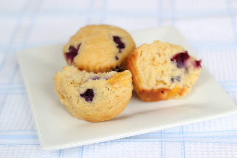 Blueberrypeach muffins a recipe Yankee Kitchen Ninja