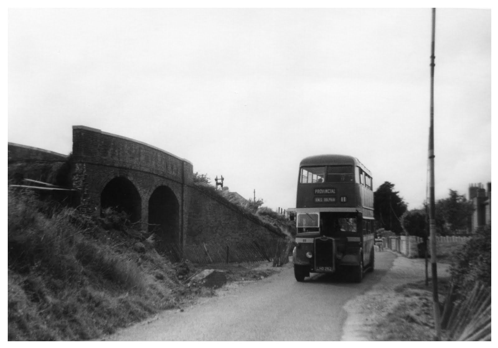 Bus passing Clayhall arch