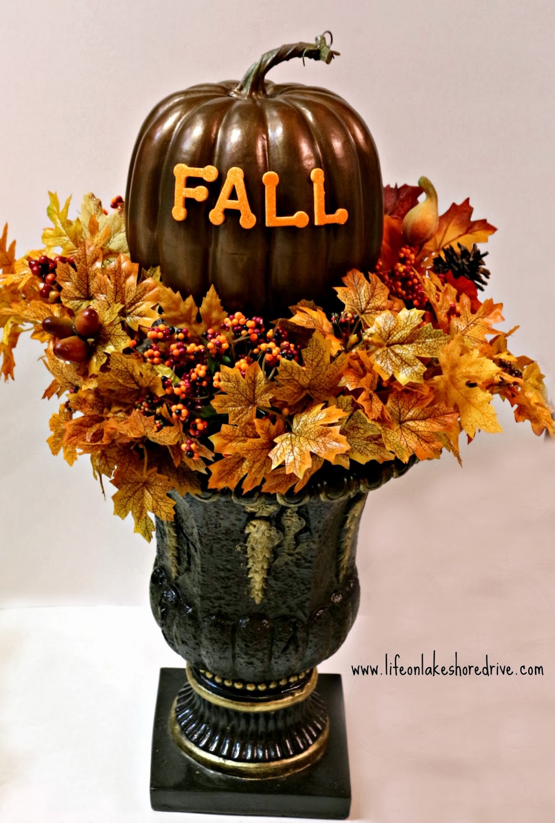 Fall Decor Pumpkin Topiary Tutorial Life on Lakeshore Drive
