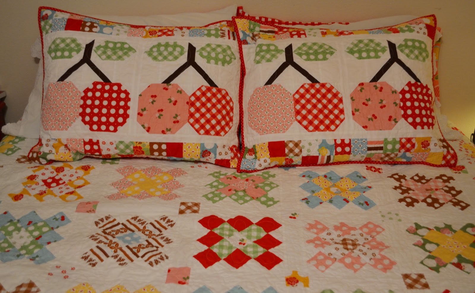 Porch Swing Quilts Thursday Finish Sew Cherry Pillow Shams
