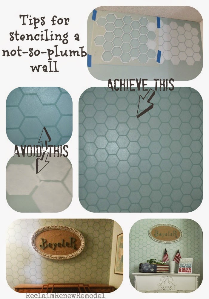 Reclaim, Renew, Remodel Tips for Stenciling a NotSoPlumb Wall