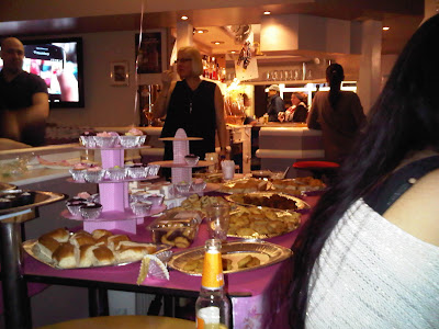 baby shower at a pub table of baby themed food