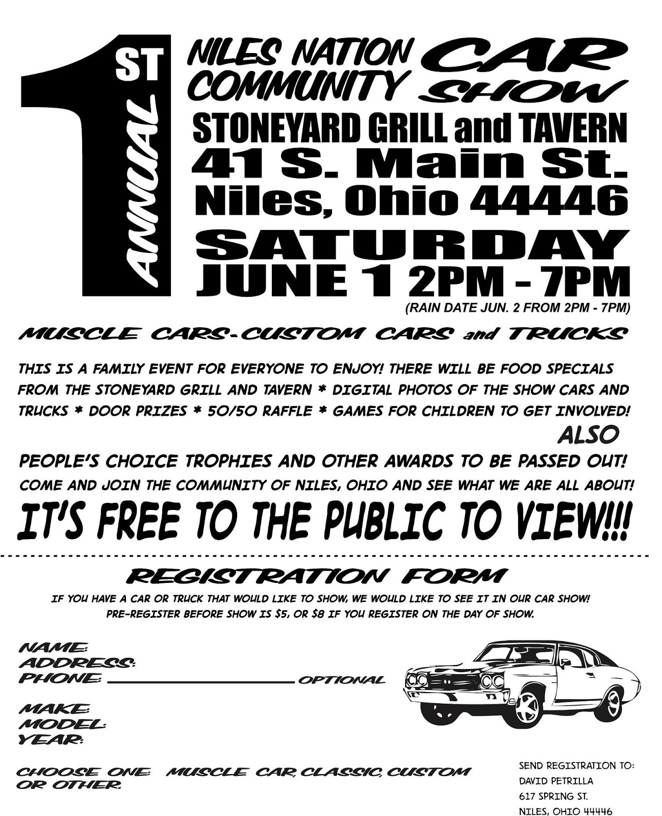 kidding around model car racing at the niles nation car show chinese raffle rules