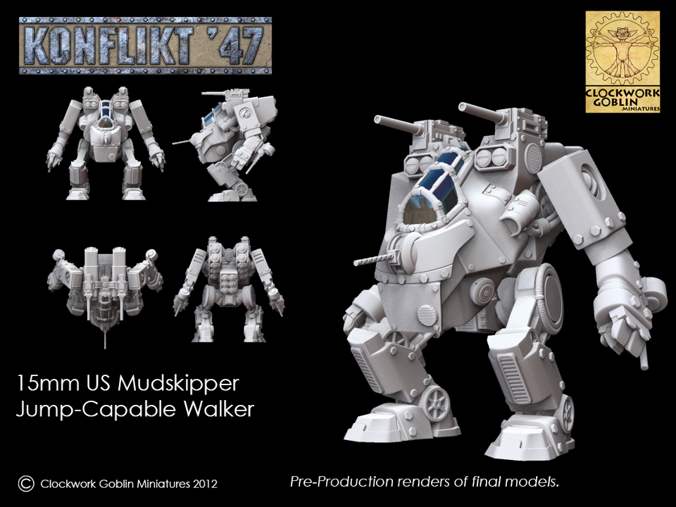 Wargame News and Terrain Clockwork Goblin Miniatures 15mm Mudskipper