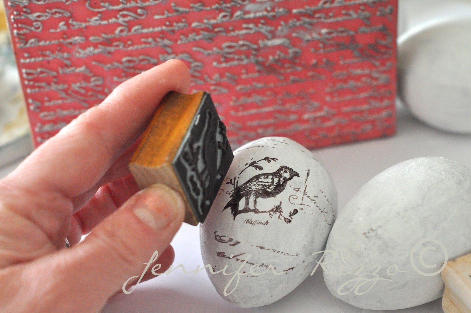 Handstamped eggs..... Jennifer Rizzo