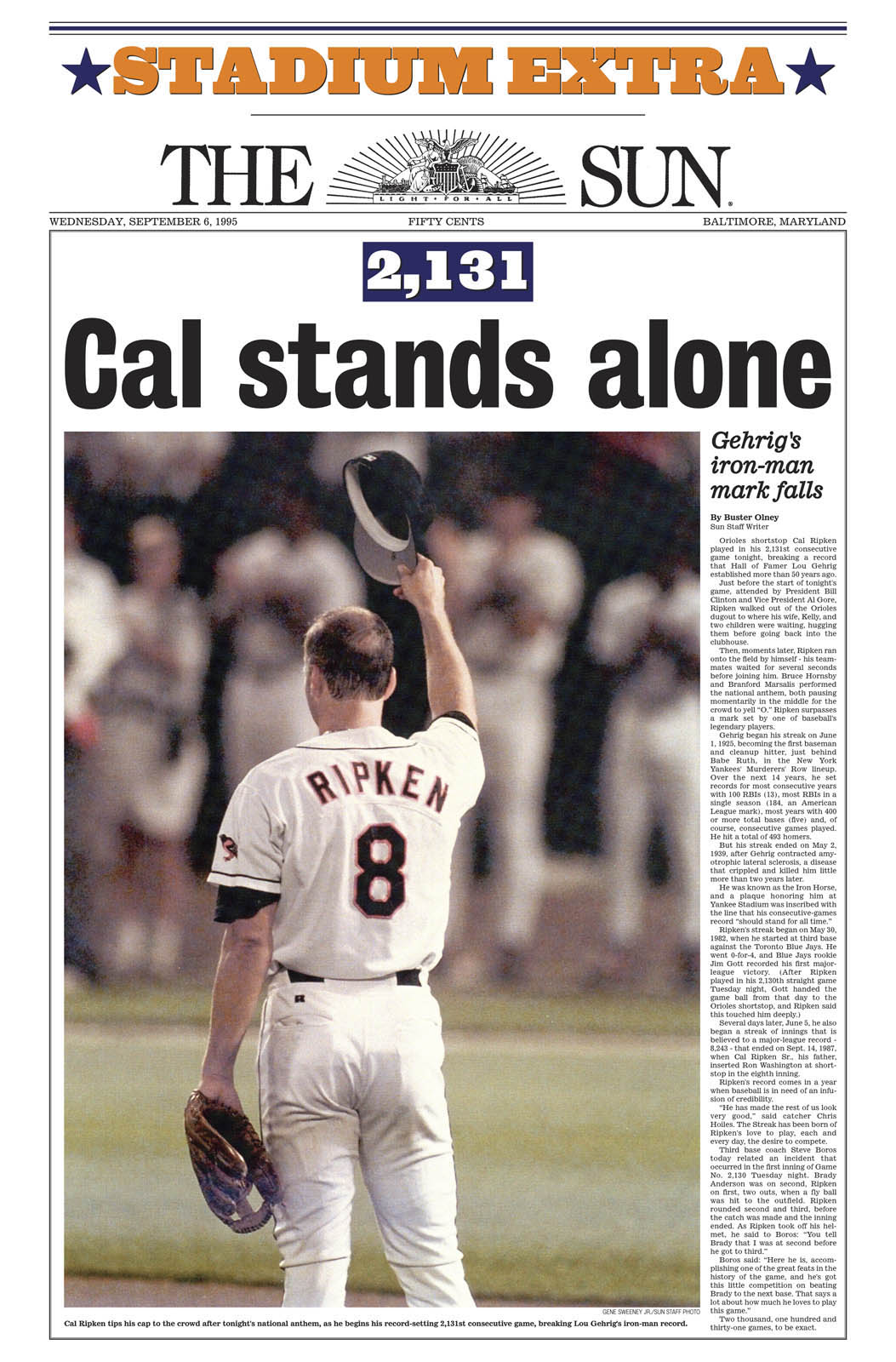 Starting Lineup 1995 CAL RIPKEN Game Streak #46