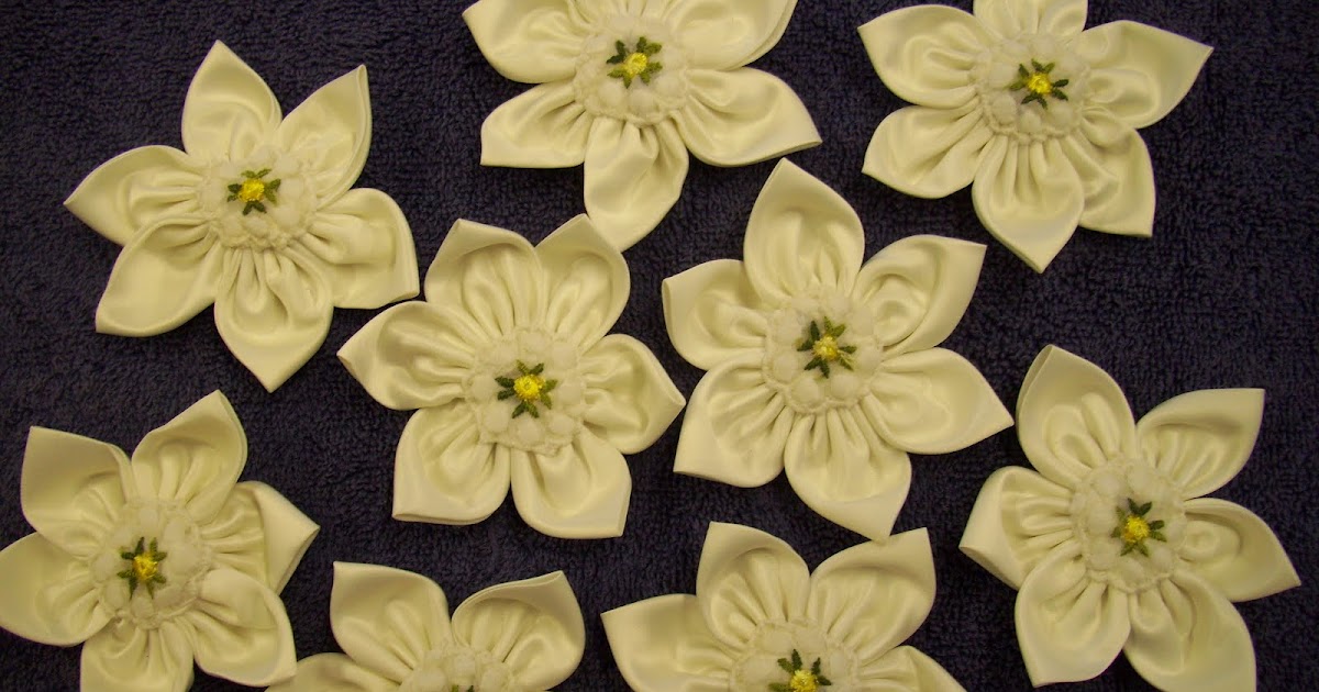Cutting Cloth White Satin Fabric Flowers