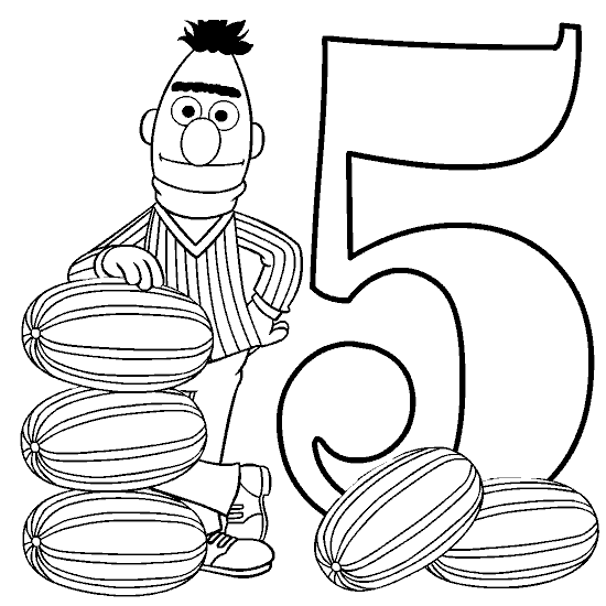 Número para Colorear, "Plaza Sésamo 5" - Dibujos para Colorear e ... Número para Colorear, "Plaza Sésamo 5" - Dibujos para Colorear e ...