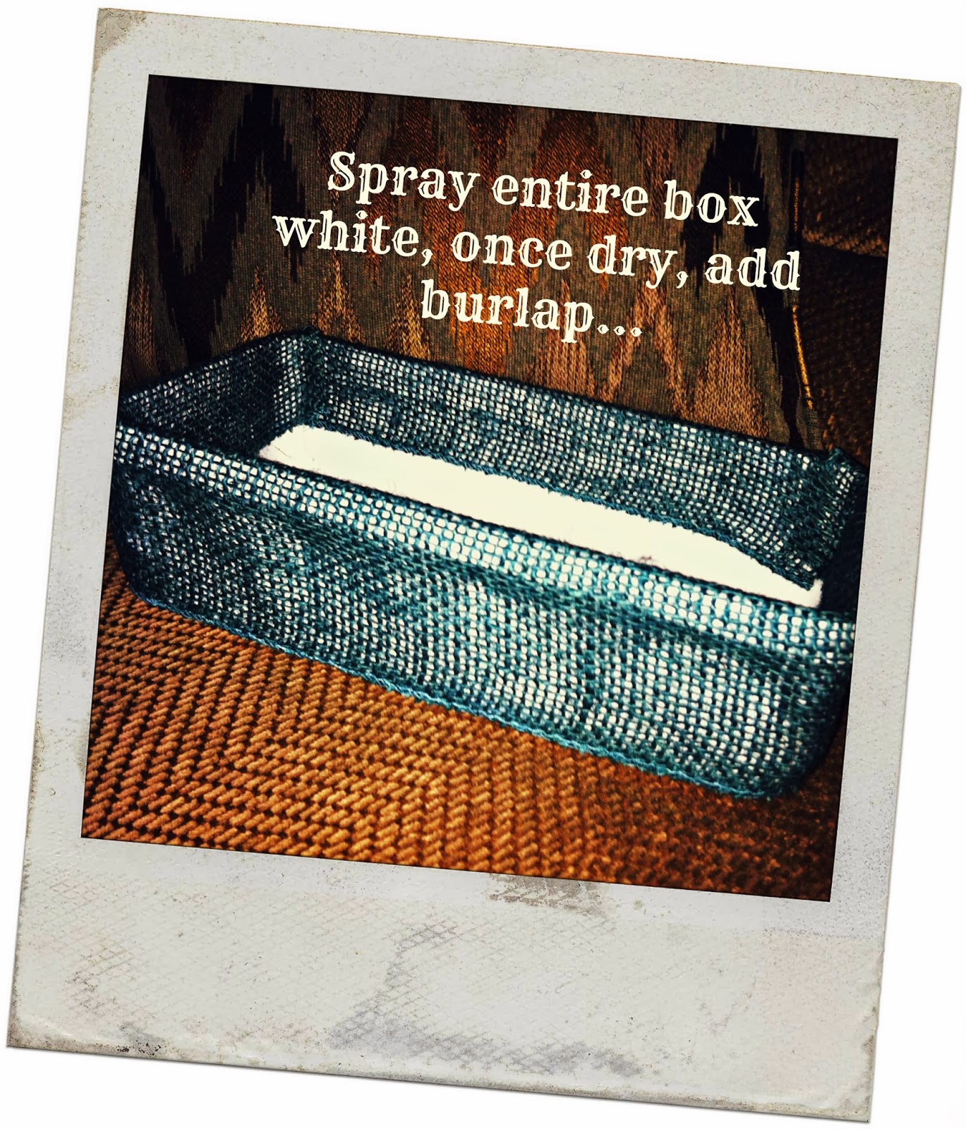 Burlap and Bananas Easy 'Man Box" made out of a Swiffer box!