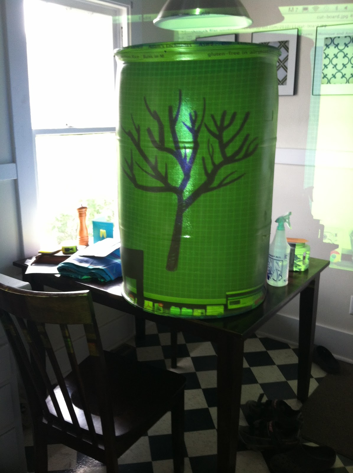 live in the current stenciled rain barrel tutorial