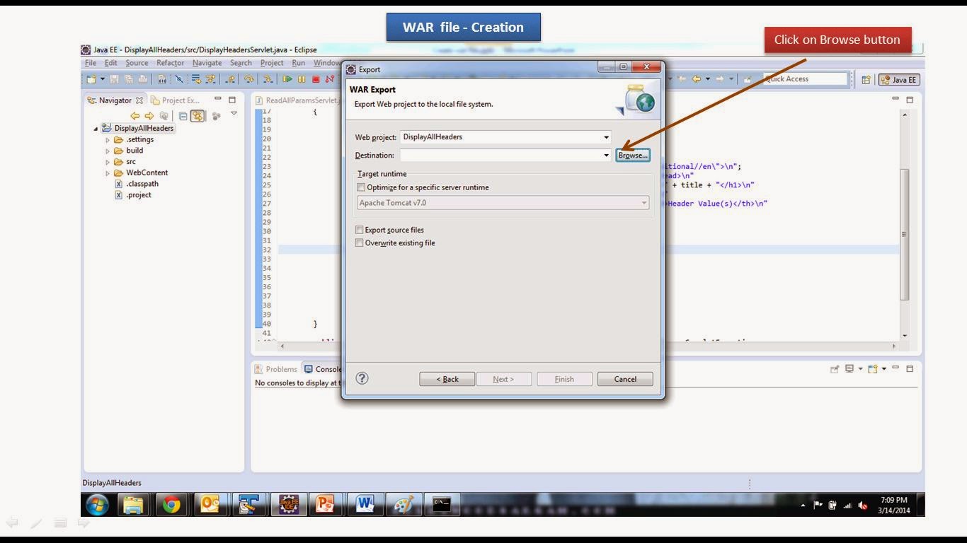 JAVA EE Eclipse WAR file creation