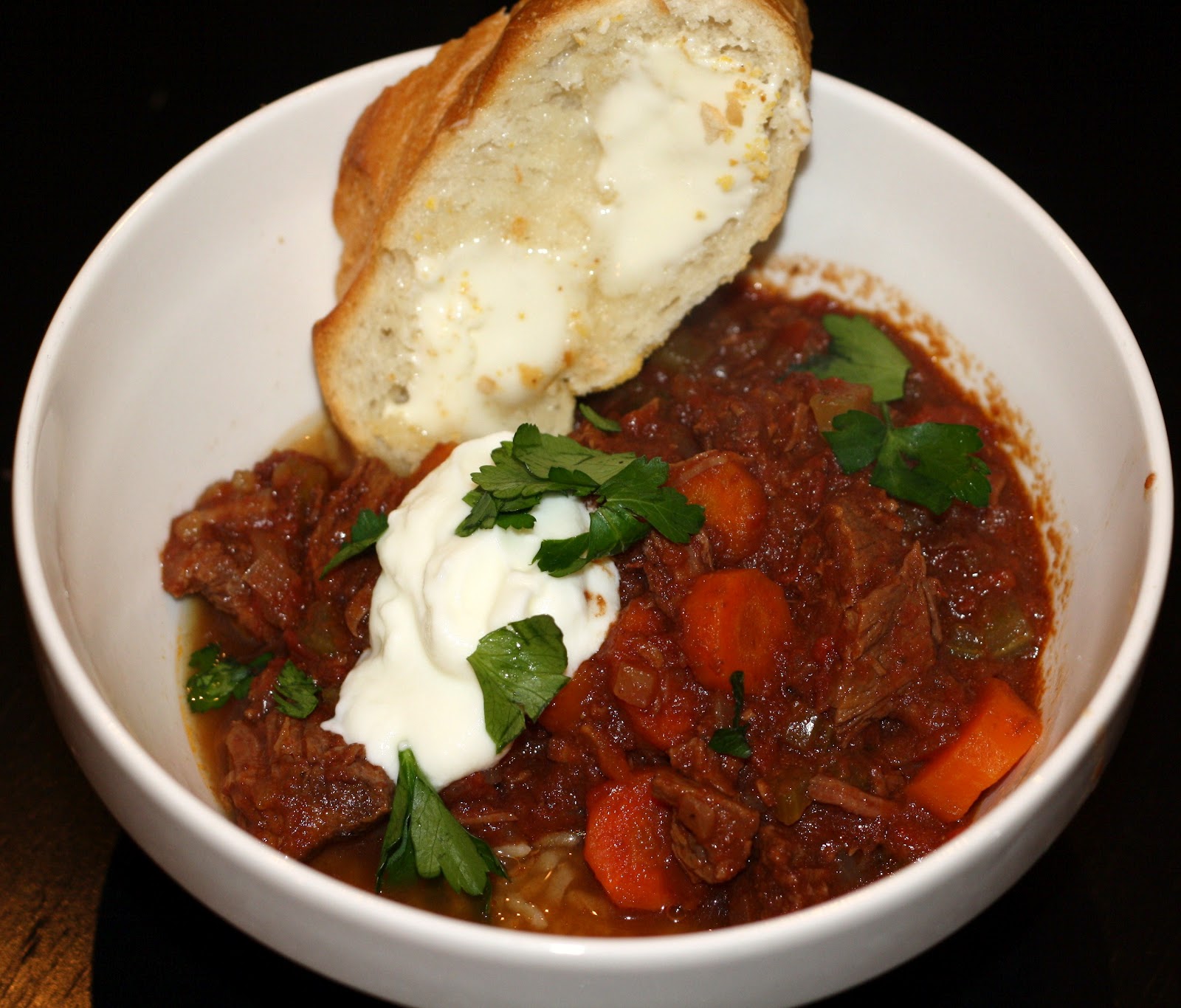 what's for dinner? slowcooker beef and tomato stew... 6 hours and 15
