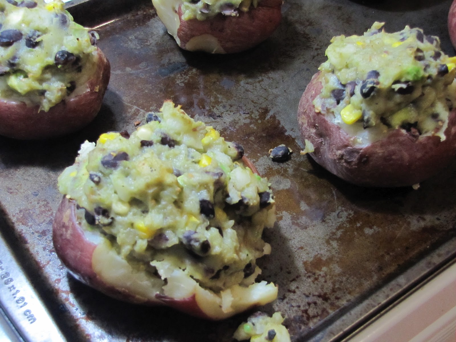 Food for Fuel Black Bean and Tomatillo Twice Baked Potato