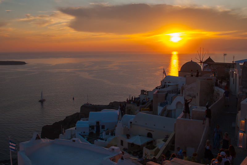 Sunset in oia santorini image of the famous summer sunset in oia santorini