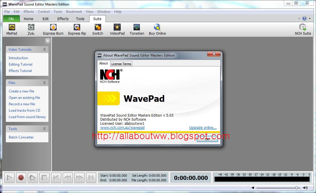 Free registration code for wavepad sound editor master's edition