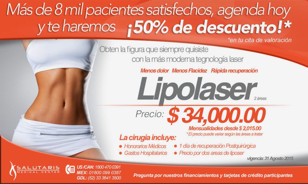 SALUTARIS MEDICAL CENTER Paquetes de lipolaser en Guadalajara