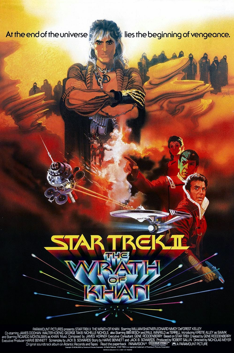 STAR TREK II ~ WRATH KHAN CAST COLLAGE 22x34 MOVIE POSTER William Shatner Nimoy 