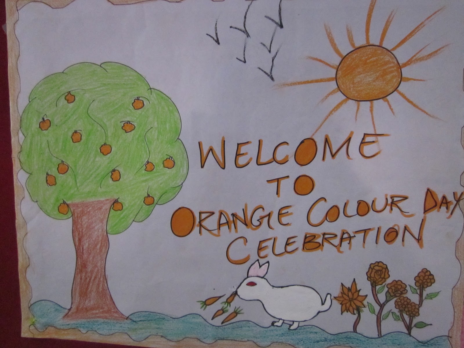 Gowtham Model School Santoshnagar Pre Primary Orange Color Day