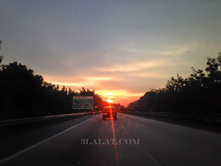 sunset on Plus Highway, near Ayer Keroh