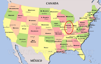 Mapa de Estados Unidos, Norteamérica