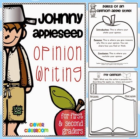 Johnny Appleseed Opinion Writing Printables for First and Second Grade Johnny Appleseed Opinion Writing Printables for First and Second Grade