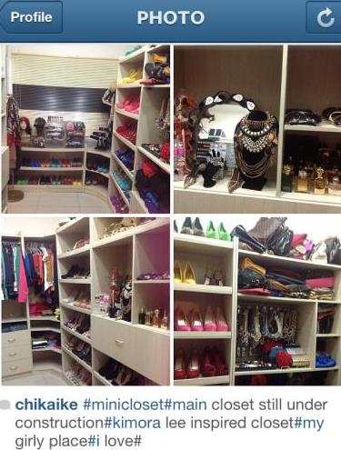 NollyWood Actress Chika Ike Shares Her Walk-In Closet On Instagram 