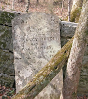 Grave of Nancy Reeves Handly at Old Beans Creek Cemetery
