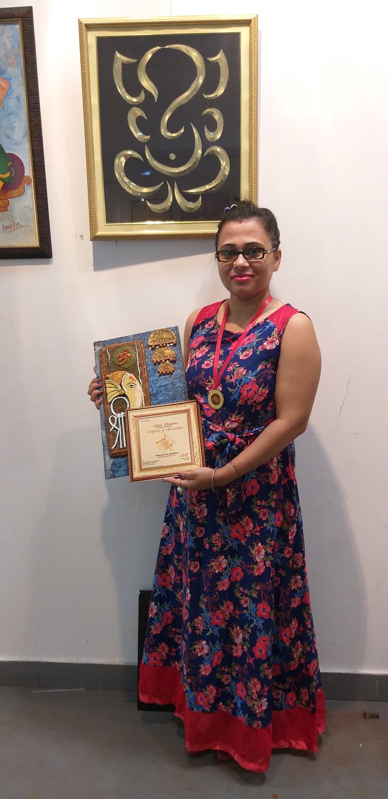 Certified and getting medal for first exhibite my paintings at Artizen Art Gallery