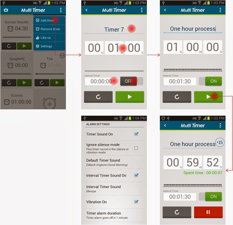 lemonclip multi timer use case 1 min 30 sec interval alarm for one timer 1min