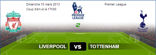 Angleterre Premier League : Live Match Liverpool vs Tottenham Le 10-03 ...