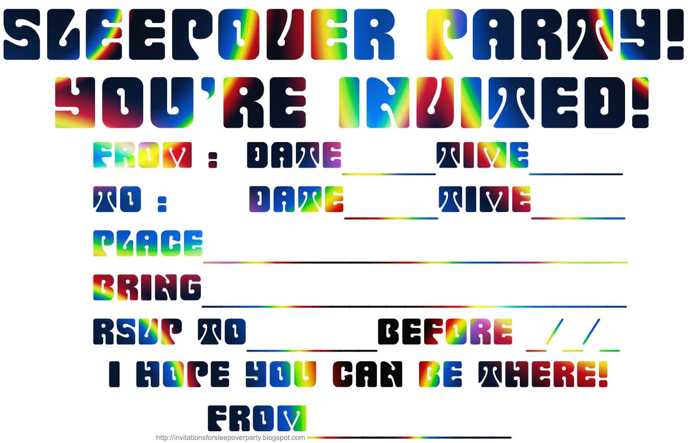 invitations for sleepover party