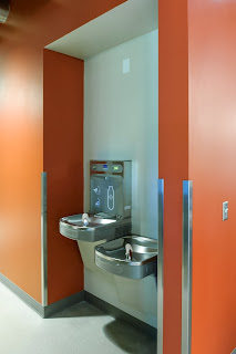 Water fountain counts bottles saved from landfill