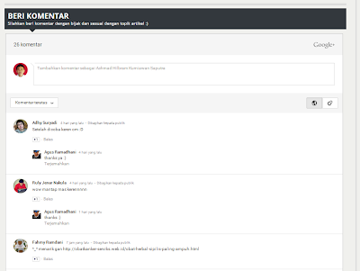 Komentar Google+ Komentar Google+