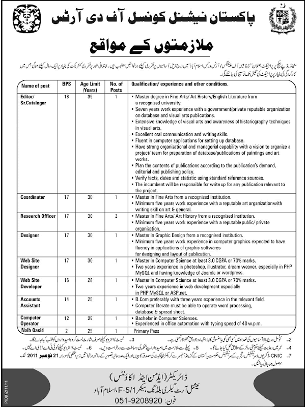 National Council Of The Arts Job Opportunity