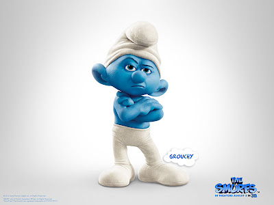 The Smurfs movie official poster of grouchy