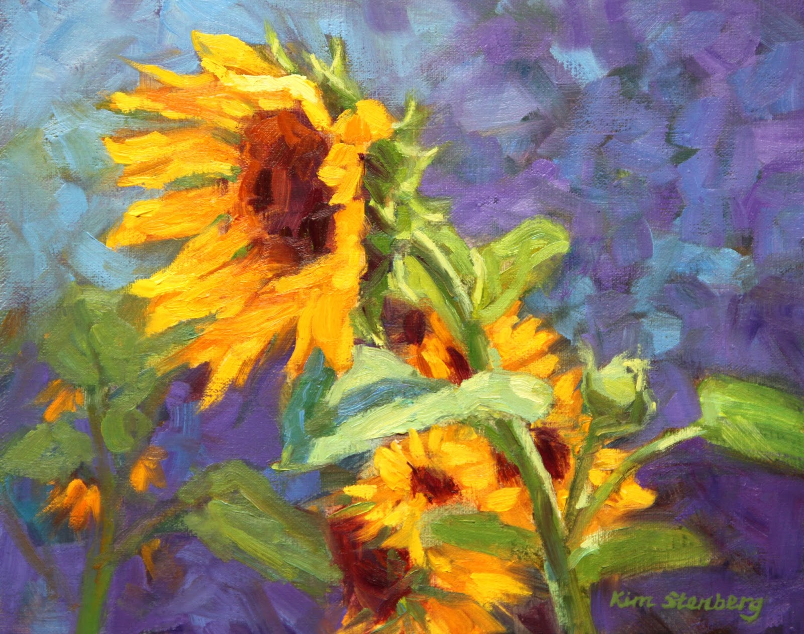 Kim Stenberg's Painting Journal "Sunflowers on Hot Summer Day" (oil on