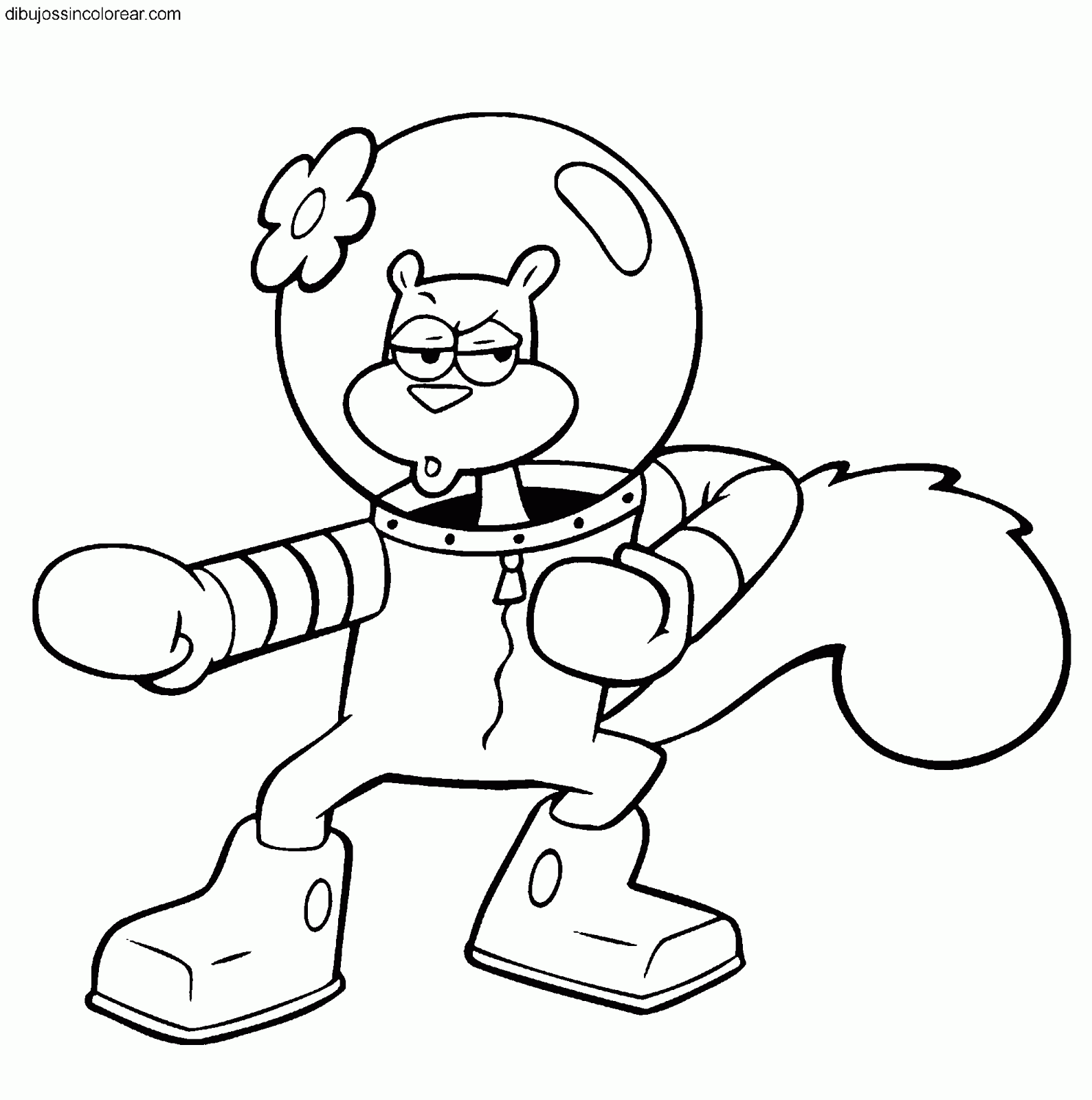 Dibujos Sin Colorear: Dibujos de Arenita (Bob Esponja) para Colorear