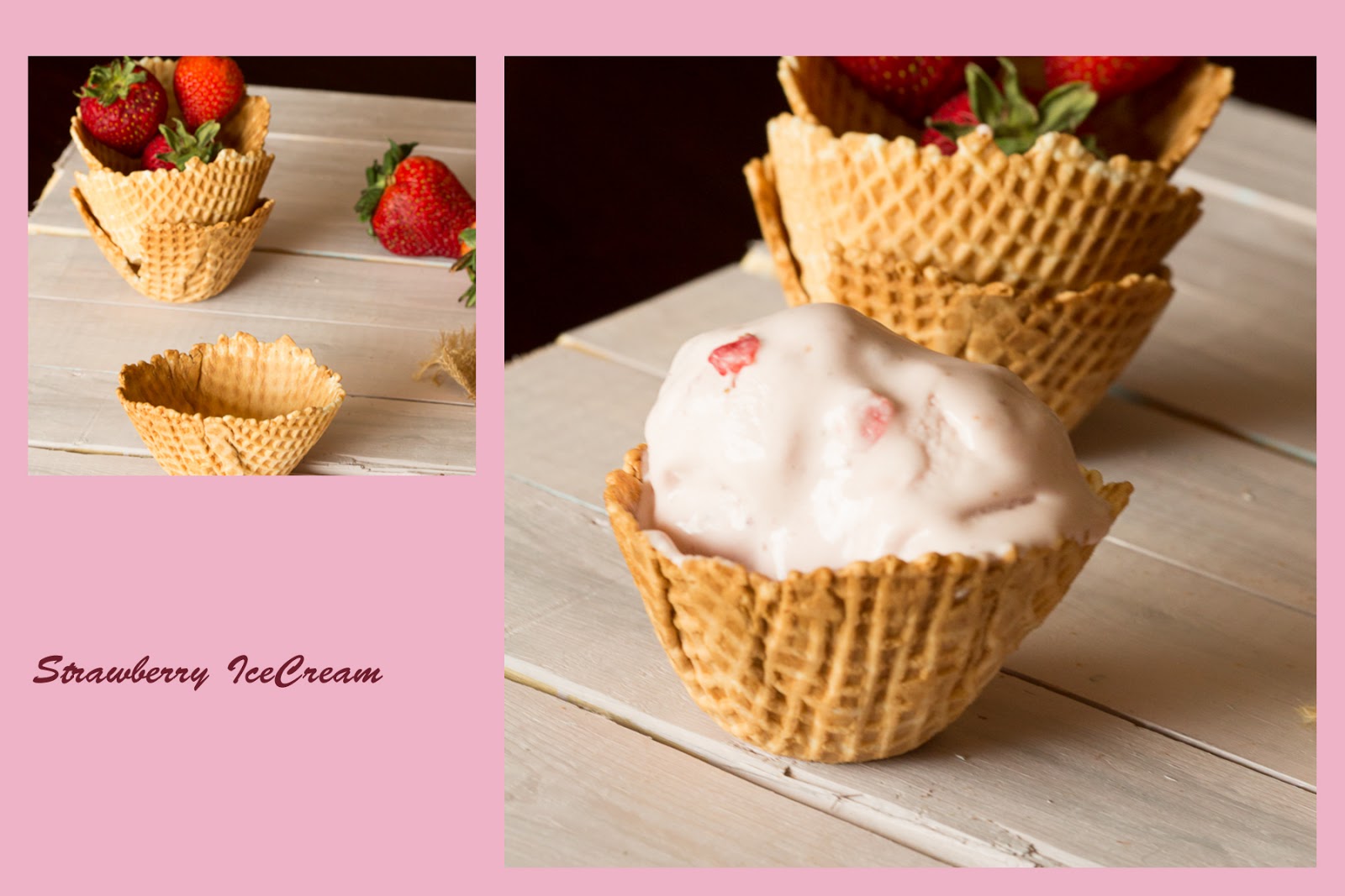 Real Fruit Ice Cream Peach and Strawberry flavors