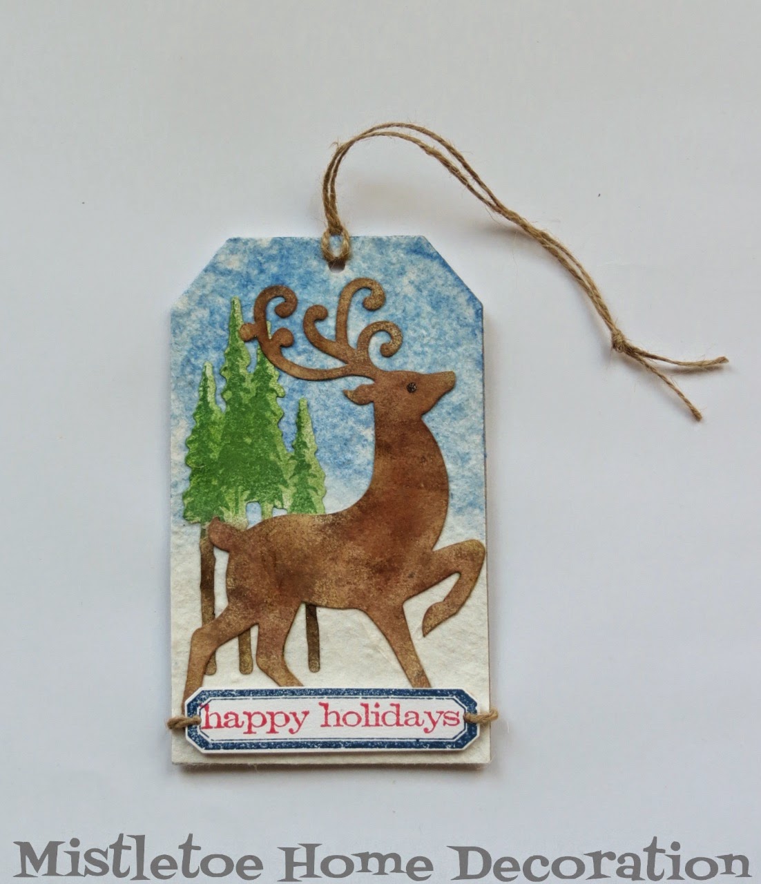 Mistletoe Home Sizzix reindeer gift tag