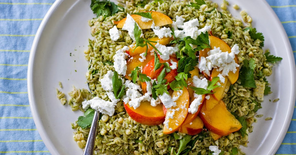 Bon Appétempt Green Rice Salad with Nectarines and Corn (and Babies?)