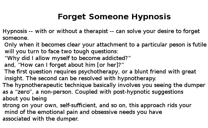 Forget Someone Hypnosis Forget Someone Hypnosis - Top Secrets