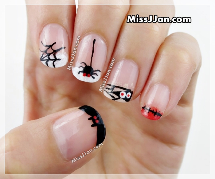 Missjjan S Beauty Blog Halloween Nail Art Part 2 5 Cute And Easy Designs French Manicure Style