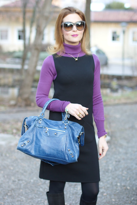 wool dress, Fashion and Cookies, Balenciaga bag