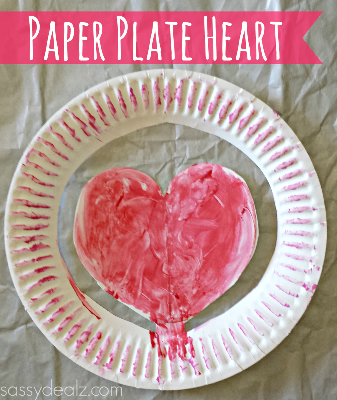 paper plate heart hat craft