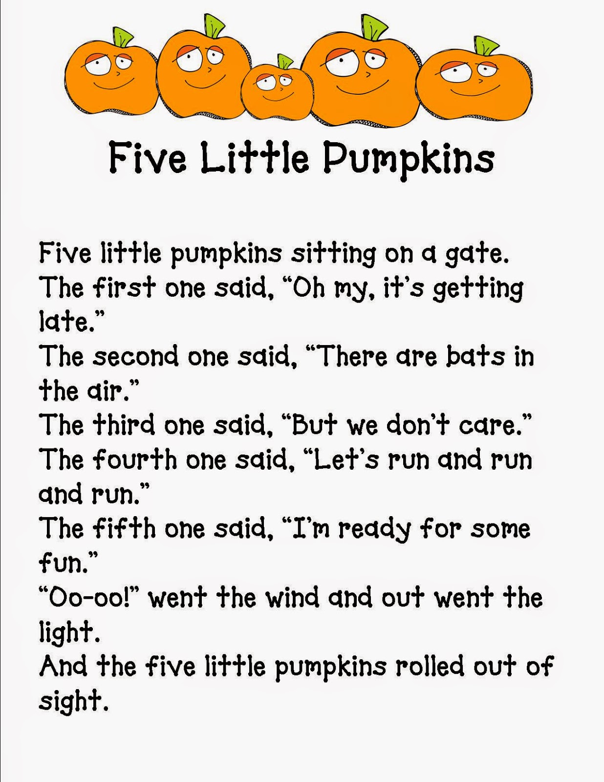 Teaching, Learning, & Loving 5 Little Pumpkins