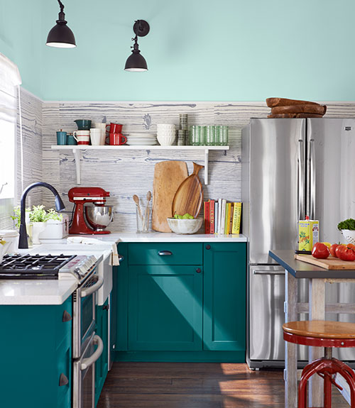 Tasty Turquoise Kitchens Dans le Lakehouse Tasty Turquoise Kitchens Dans le Lakehouse
