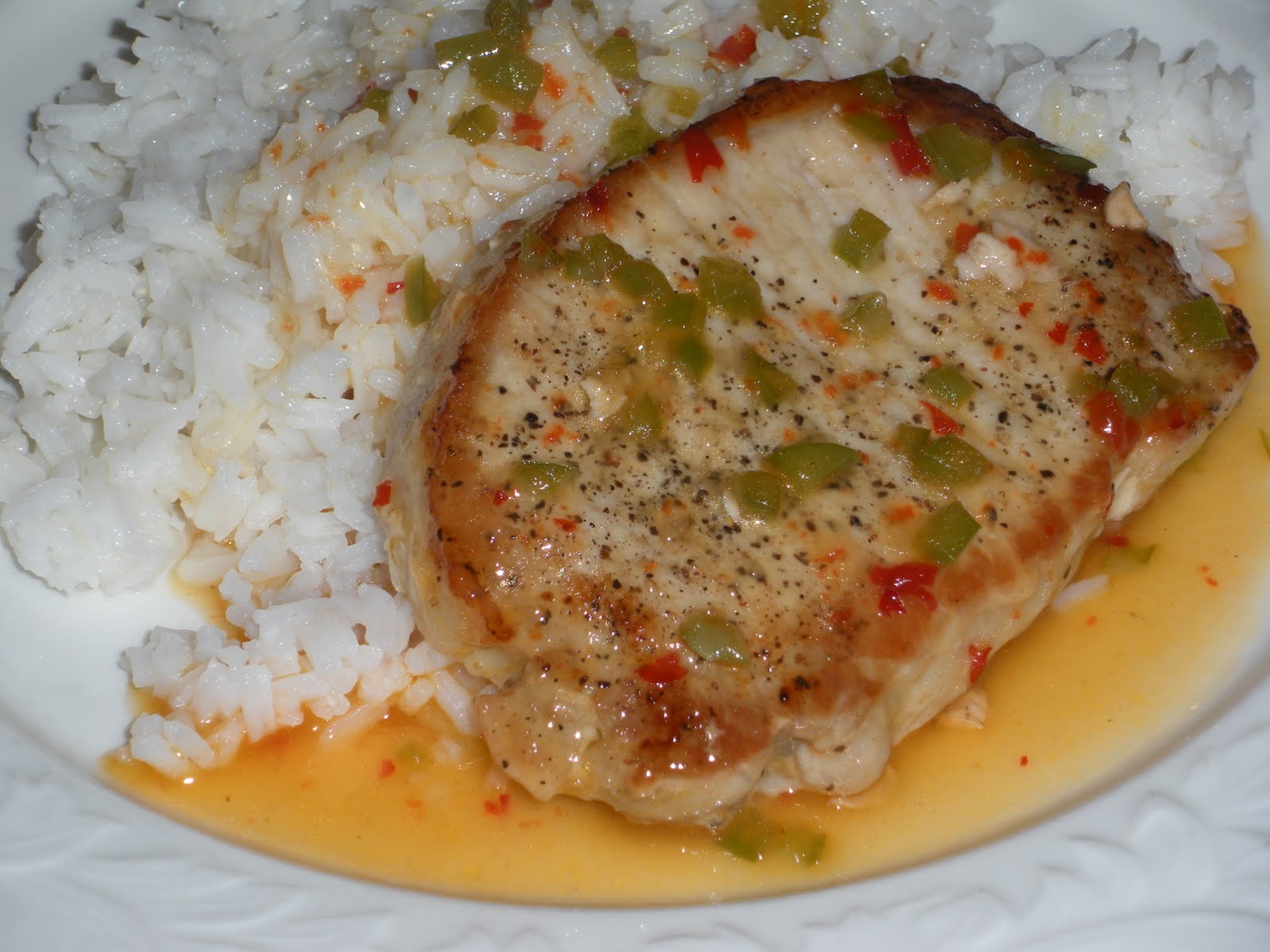 NOT A REAL HOUSEWIFE Pork Chops with Pepper Jelly