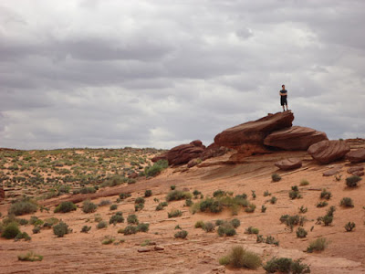 Peter on the rock at Horseshoe Bend