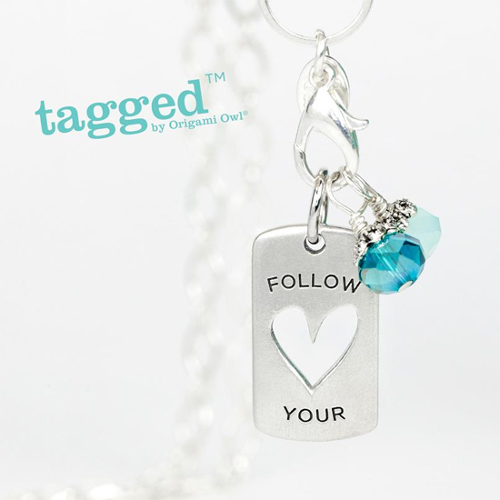 Follow Your Heart Tagged Necklace by Origami Owl from StoriedCharms.com