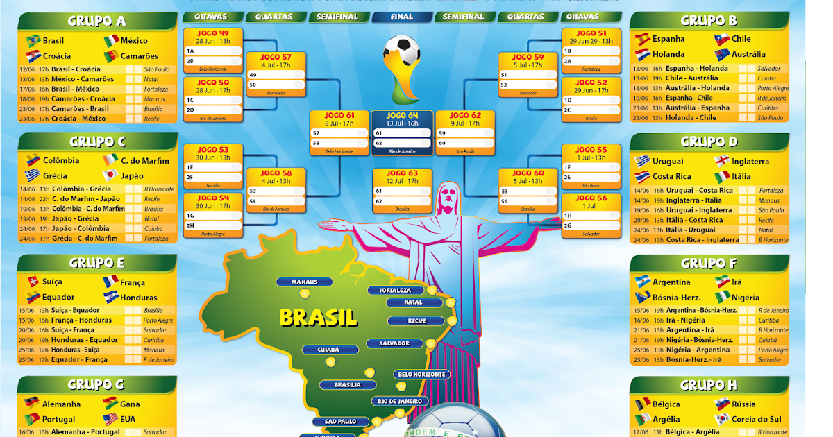 Entrevistas do Ouverney Tabela completa da Copa do Mundo, dos jogos do